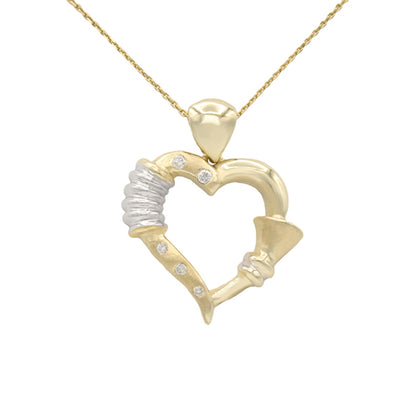 14k Two-Tone Diamond Heart Pendant