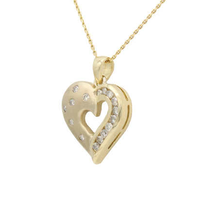 14k Two-Tone Diamond Heart Pendant