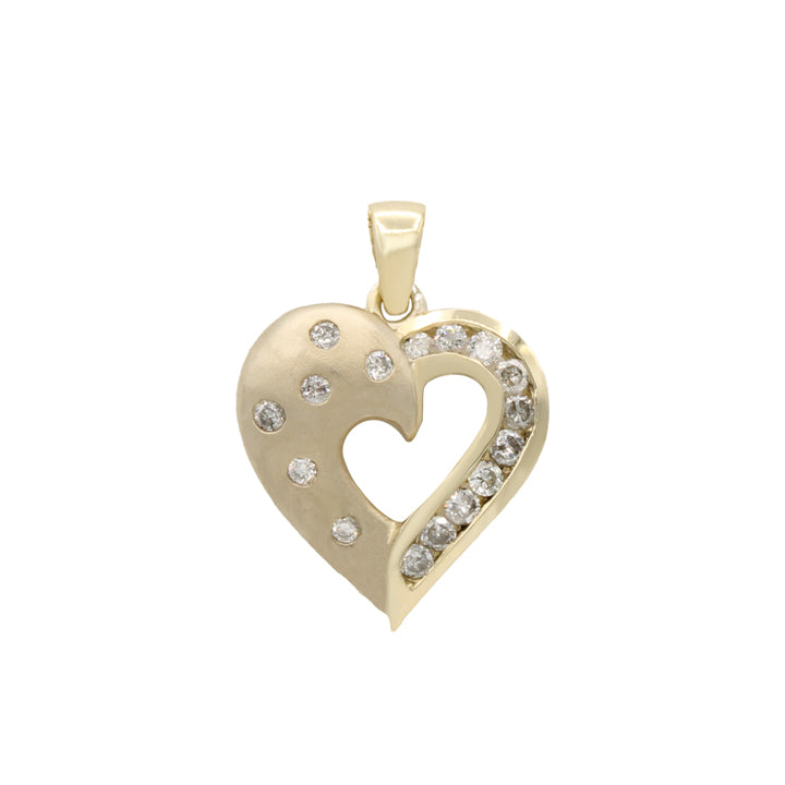 14k Two-Tone Diamond Heart Pendant