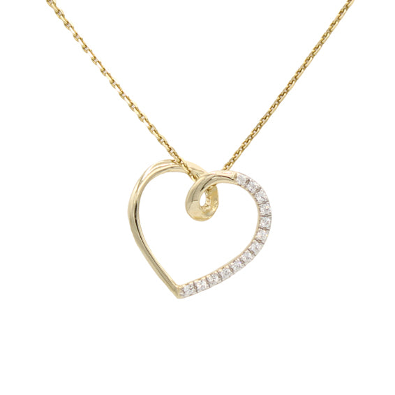 14k Diamond Heart Slide Pendant