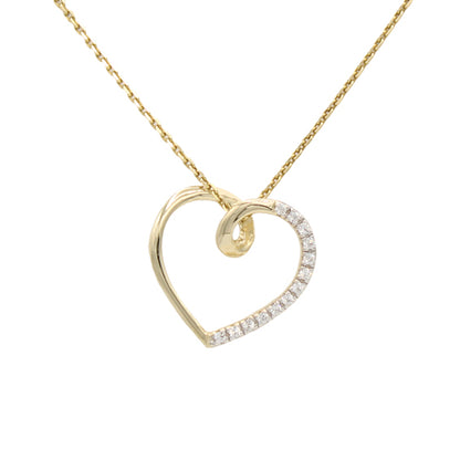 14k Diamond Heart Slide Pendant