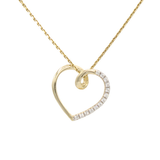 14k Diamond Heart Slide Pendant