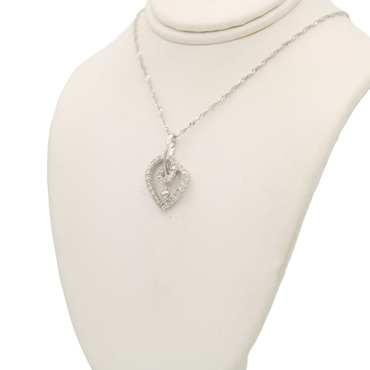 14k Fancy Diamond Heart Pendant