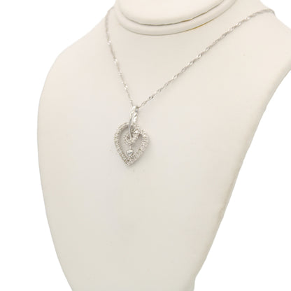 14k Fancy Diamond Heart Pendant