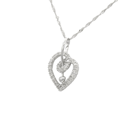 14k Fancy Diamond Heart Pendant