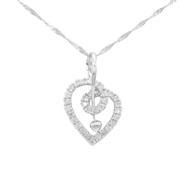 14k Fancy Diamond Heart Pendant