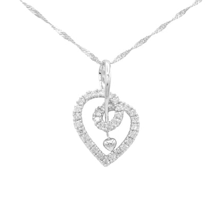 14k Fancy Diamond Heart Pendant