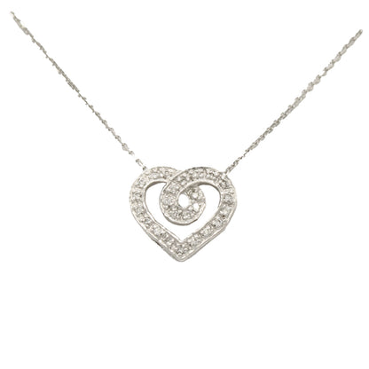 14k White Diamond Heart Pendant