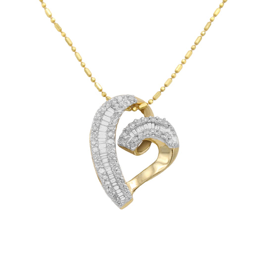 14k Diamond Heart Pendant