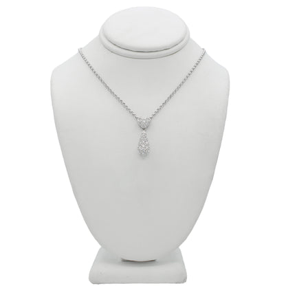 18k White Gold Diamond Drop Heart Necklace