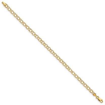 14k Double Link Charm Bracelet - 4mm