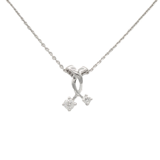 14k White Fancy Diamond Pendant