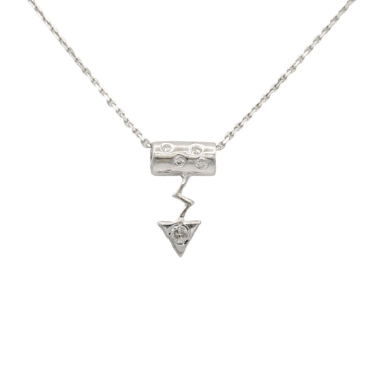 14k White Diamond Arrow Slide Pendant