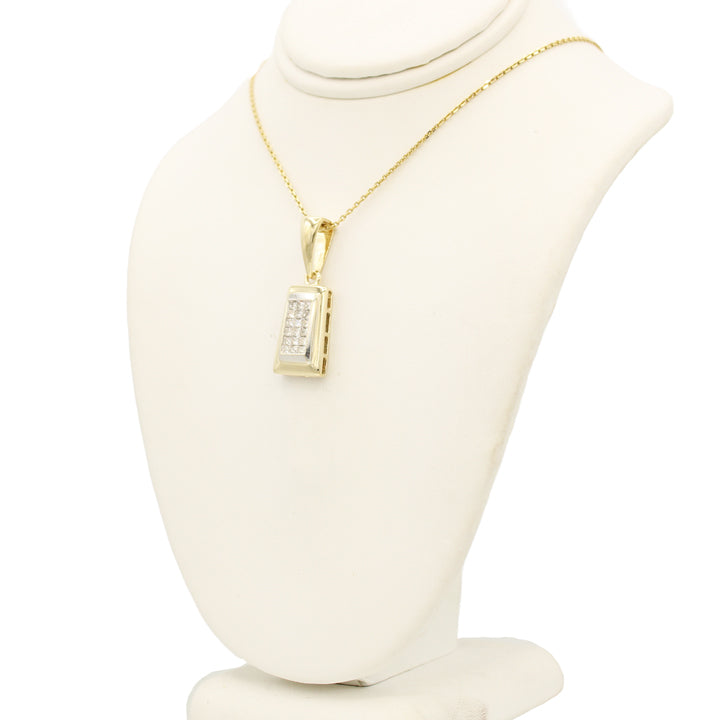 14k Diamond Princess Invisible Pendant