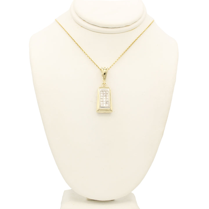 14k Diamond Princess Invisible Pendant