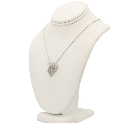 14k White Diamond Heart Pendant