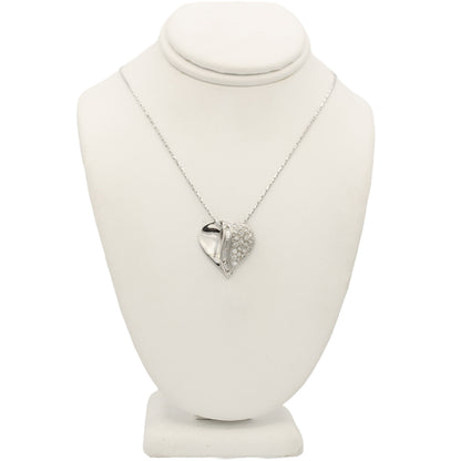 14k White Diamond Heart Pendant - 0.50ct TDW