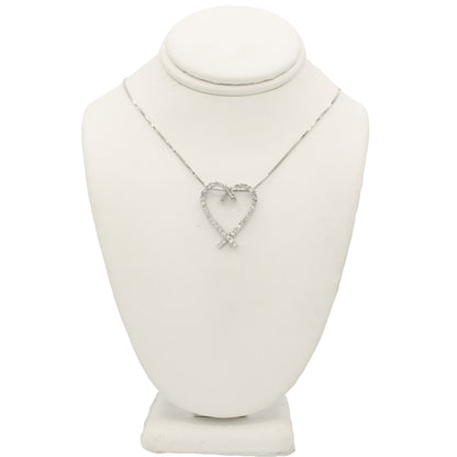 14k White Gold Diamond Heart Pendant