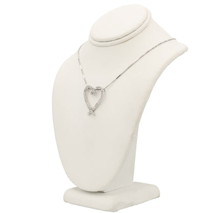 14k White Gold Diamond Heart Pendant