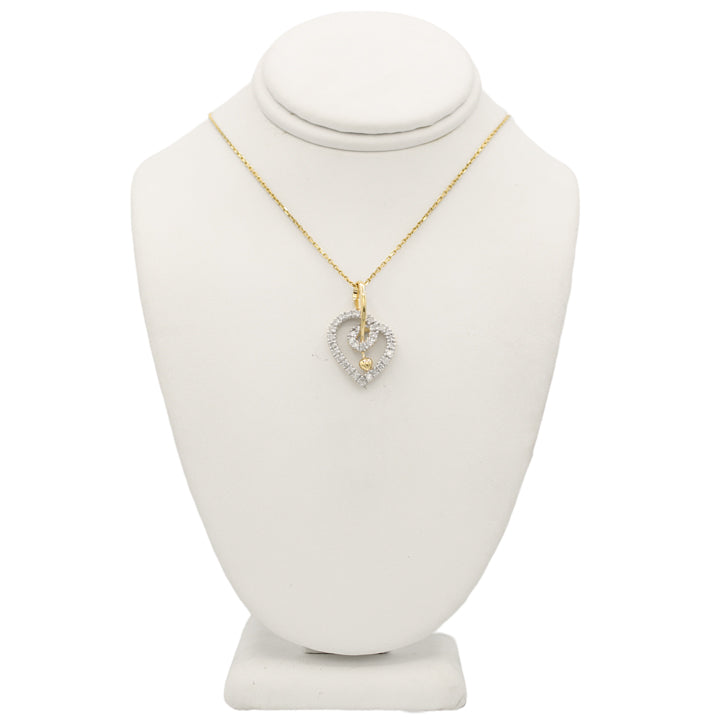 14k Fancy Diamond Heart Pendant