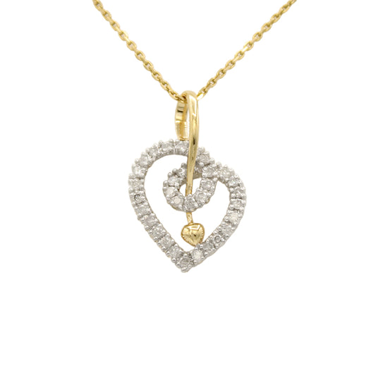 14k Fancy Diamond Heart Pendant