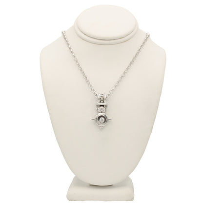 14k White Gold Solitaire Diamond Necklace