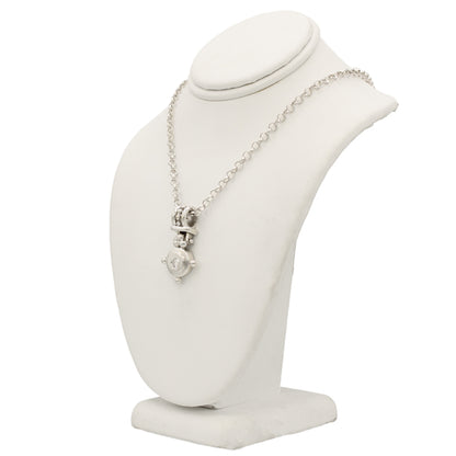 14k White Gold Solitaire Diamond Necklace