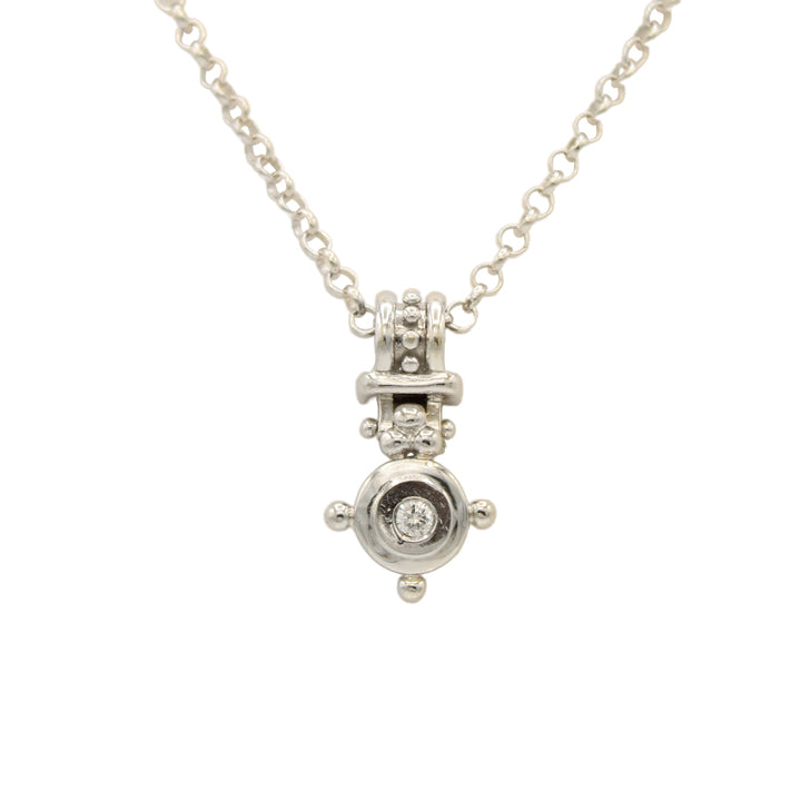 14k White Gold Solitaire Diamond Necklace