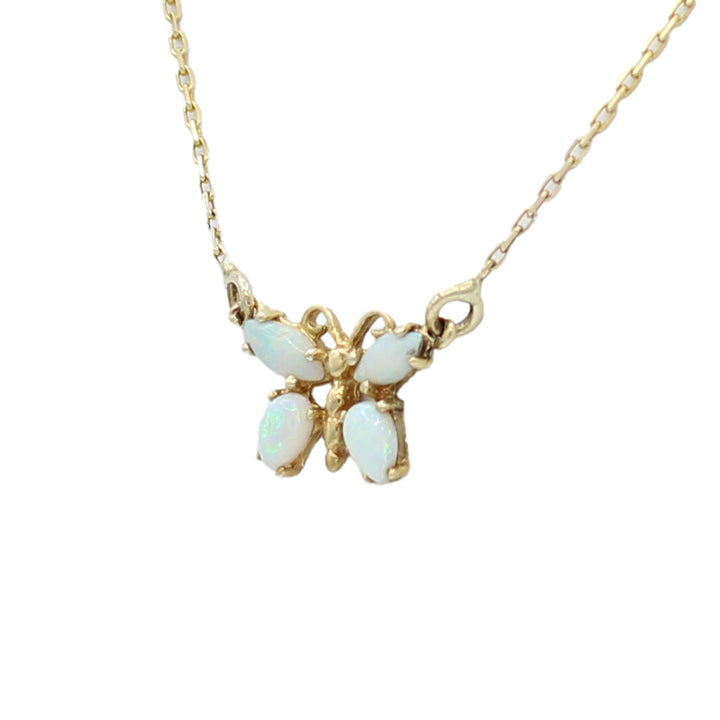 14k Opal Butterfly Necklace