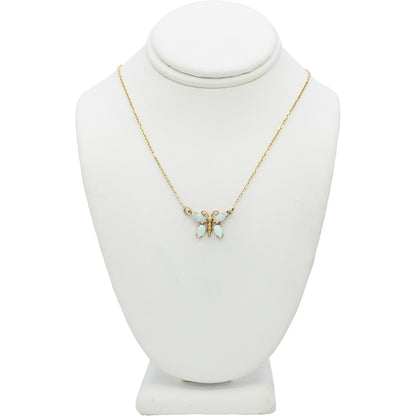 14k Opal Butterfly Necklace