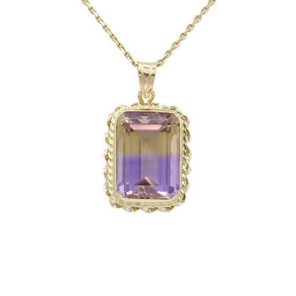 14k Vintage Amethyst Quartz Pendant