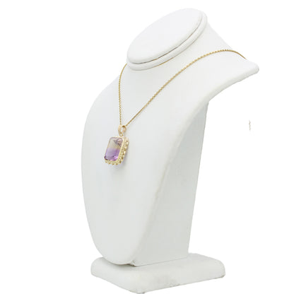 14k Vintage Amethyst Quartz Pendant