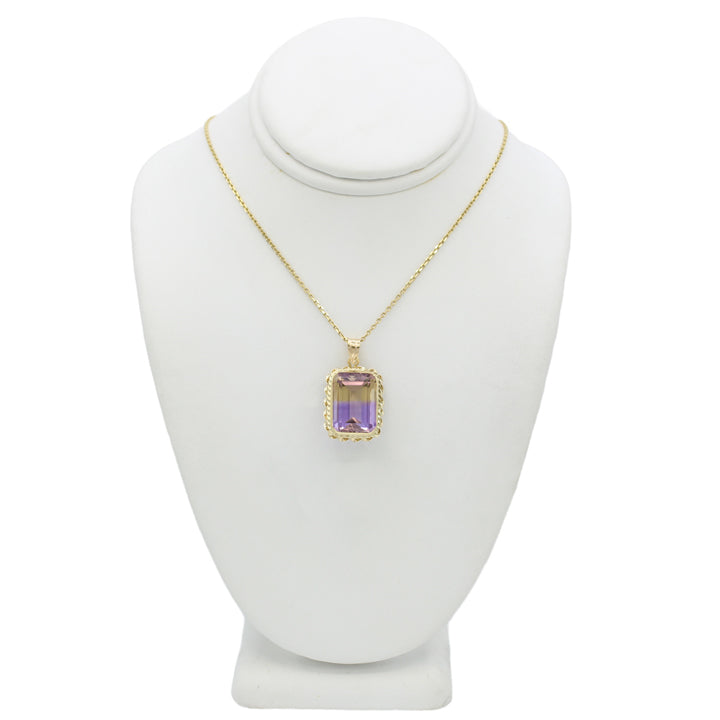 14k Vintage Amethyst Quartz Pendant