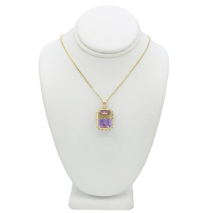 14k Vintage Amethyst Quartz Pendant