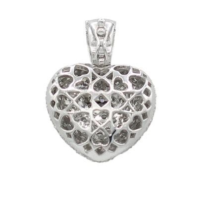 18k White Gold Pave Diamond Heart Pendant