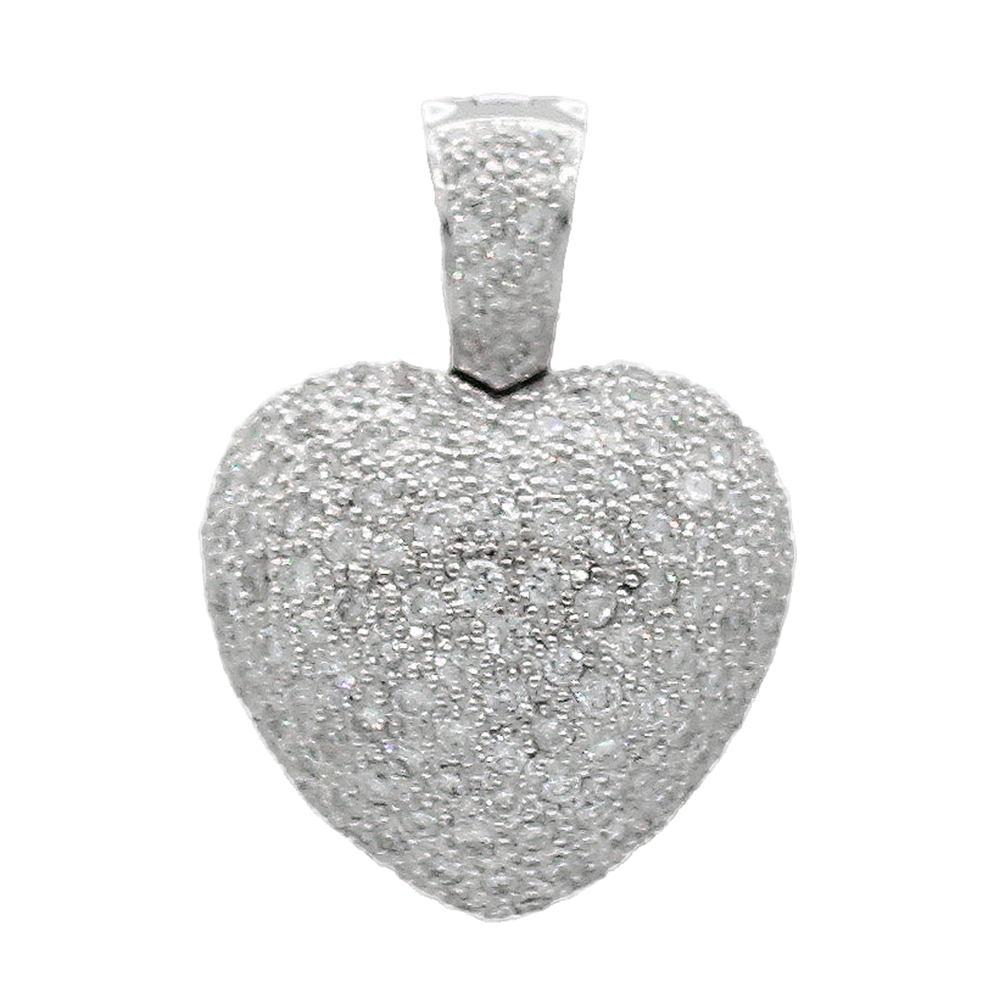 18k White Gold Pave Diamond Heart Pendant