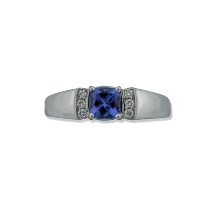 14k White Gold Lavender Quartz & Diamond Gemstone Ring