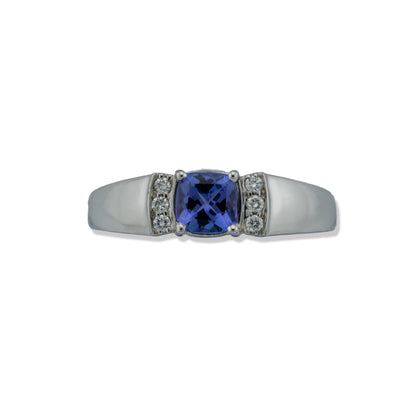 14k White Gold Lavender Quartz & Diamond Gemstone Ring