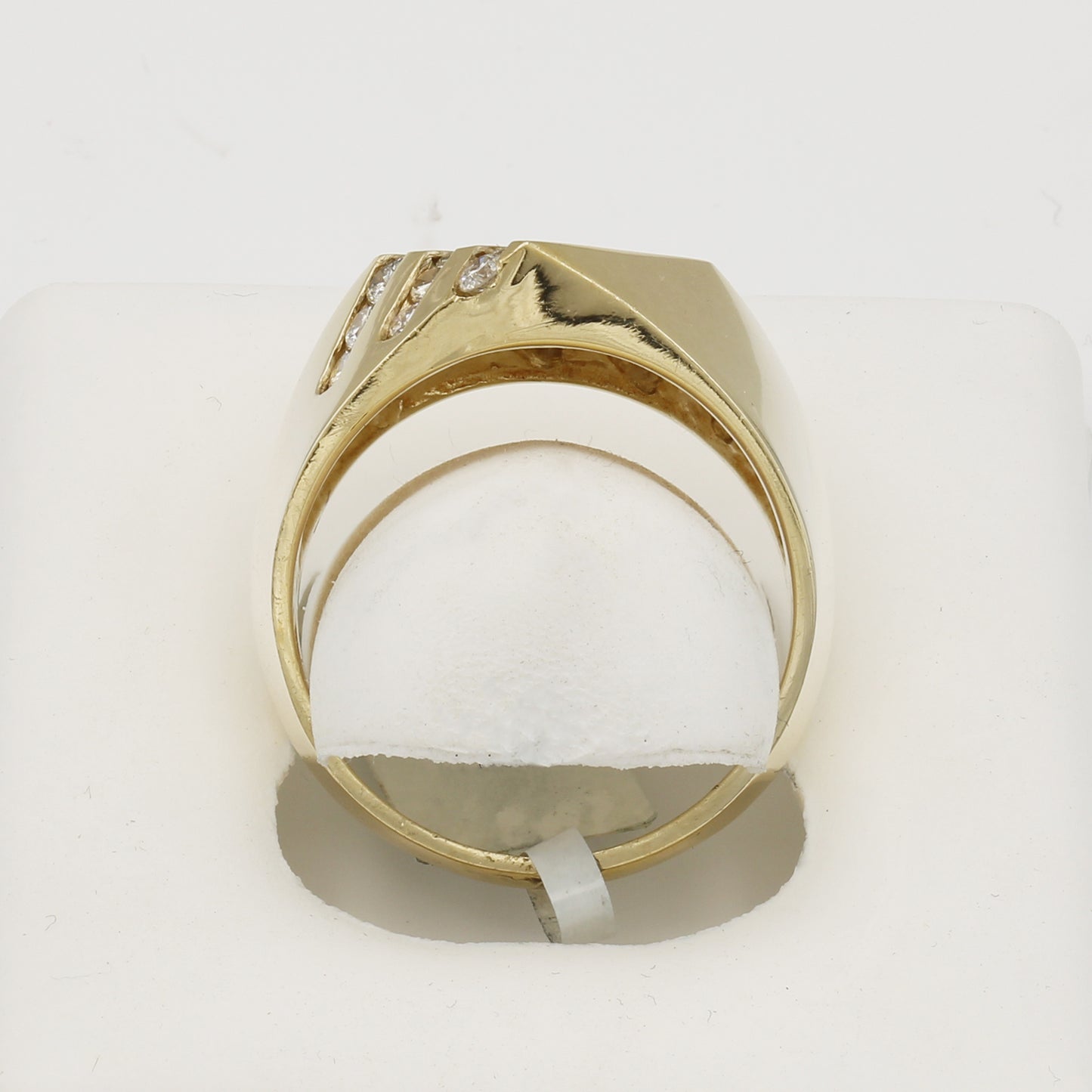 14k Yellow Gold Men's Channel-Set Diamond Ring