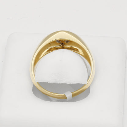 14k Yellow Gold Men's Polished Princess-Cut Invisible-Set Diamond Ring