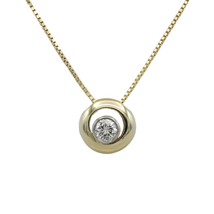 14k Diamond Solitaire Pendant - 0.40ct TDW