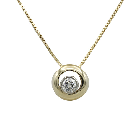 14k Diamond Solitaire Pendant - 0.40ct TDW