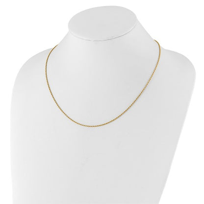 Sterling Silver Gold-Plated Diamond-Cut Rope Chain - Adjustable up to 22 Inches