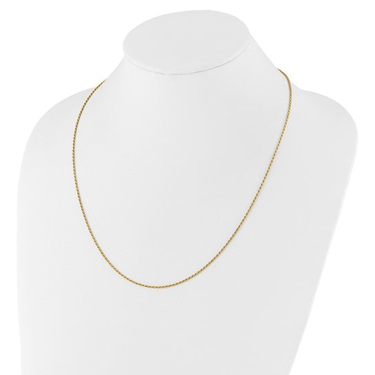 Sterling Silver Gold-Plated Diamond-Cut Rope Chain - Adjustable up to 22 Inches
