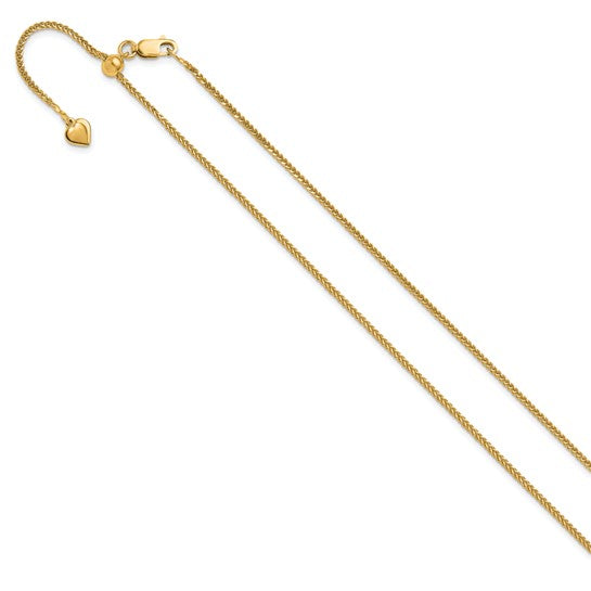 Sterling Silver Gold-Plated Diamond-Cut Square Spiga Chain - Adjustable up to 22 Inches (Copy)