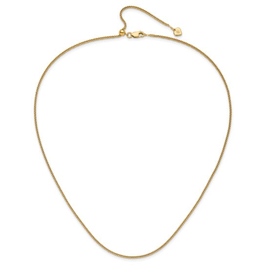Sterling Silver Gold-Plated Diamond-Cut Square Spiga Chain - Adjustable up to 22 Inches (Copy)