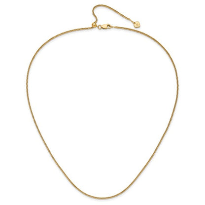 Sterling Silver Gold-Plated Diamond-Cut Square Spiga Chain - Adjustable up to 22 Inches (Copy)