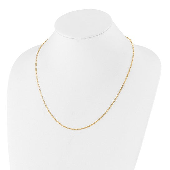 Sterling Silver Gold-Plated Paperclip Flat Oval Link Chain - Adjustable up to 22 Inches