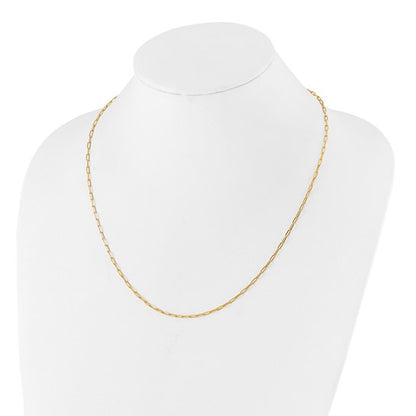 Sterling Silver Gold-Plated Paperclip Flat Oval Link Chain - Adjustable up to 22 Inches