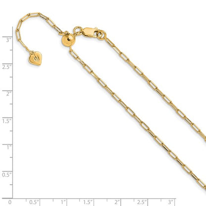 Sterling Silver Gold-Plated Paperclip Flat Oval Link Chain - Adjustable up to 22 Inches